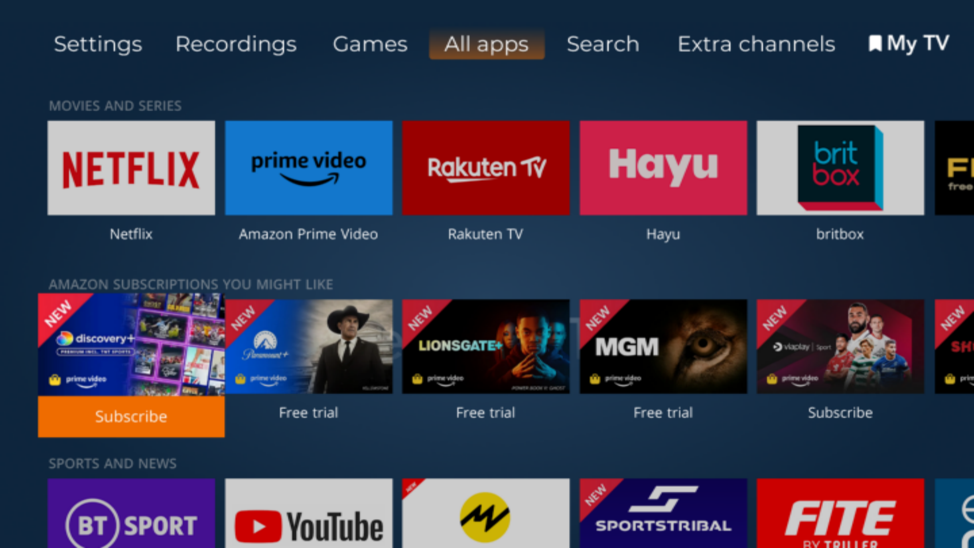 How to get amazon prime app on bt youview on sale box